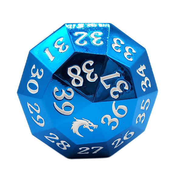 Old School Dice: Metal D40 Spindown - Electric Blue