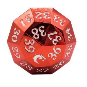 Old School Dice: Metal D40 Spindown - Electric Red